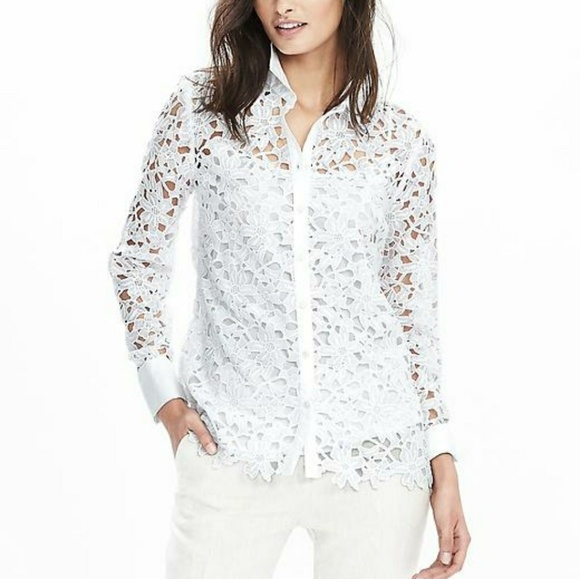 Lace Button Up - Picture 2 of 3
